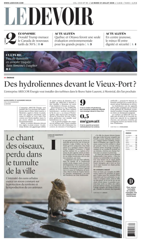 Cover of Le Devoir