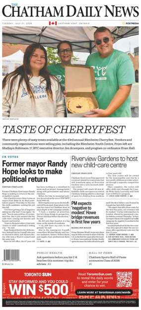 Cover of The Chatham Daily News