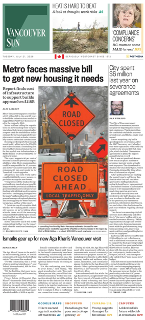Cover of Vancouver Sun