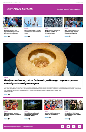 Cover of Euronews Culture and Sport (Portuguese)
