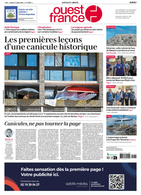 Cover of Ouest France (Auray)