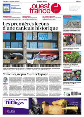 Cover of Ouest France (Cholet)