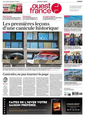 Cover of Ouest France (Lorient)
