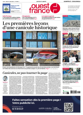 Cover of Ouest-France (Quimperle Concarneau)