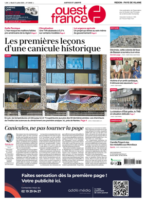 Cover of Ouest France (Redon / Pays de Vilaine)