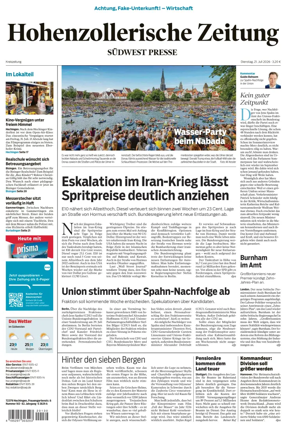 Cover of Hohenzollerische Zeitung