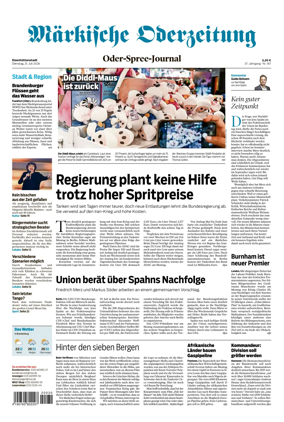 Cover of Markische Oderzeitung Eisenhuttenstadt