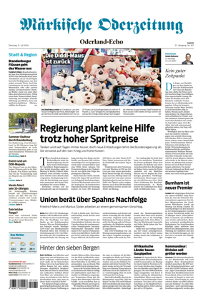 Cover of Markische Oderzeitung Oderland-Echo