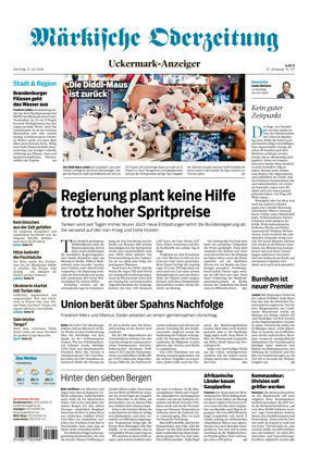 Cover of Markische Oderzeitung Uckermarkanzeiger