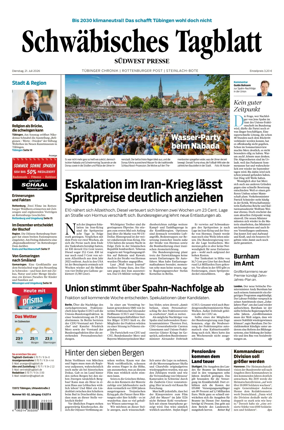 Cover of Schwabisches Tagblatt - Tubinger Chronik