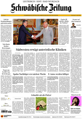 Cover of Schwabische Zeitung (Leutkirch / Isny / Bad Wurzach)