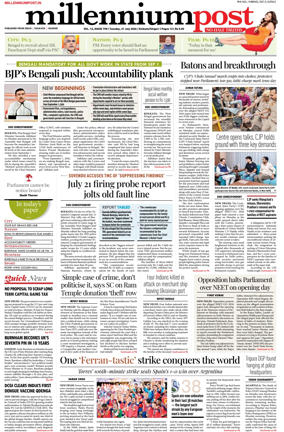 Cover of Millennium Post (Kolkata)