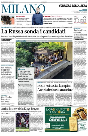 Cover of Corriere della Sera (Milano)