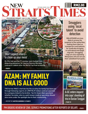 Cover of New Straits Times