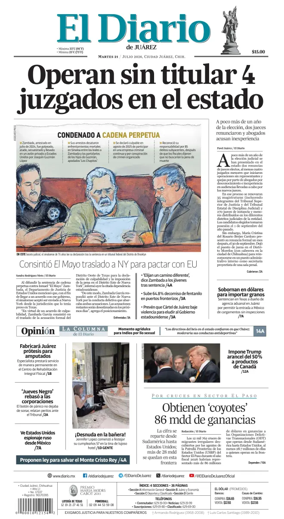 Cover of El Diario de Juarez