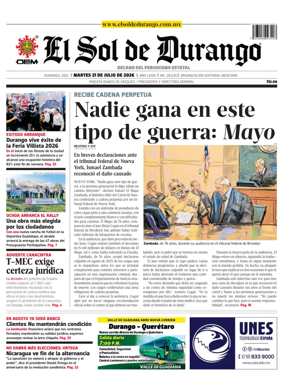 Cover of El Sol de Durango