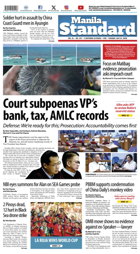 Cover of Manila Standard