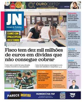 Cover of Jornal de Noticias
