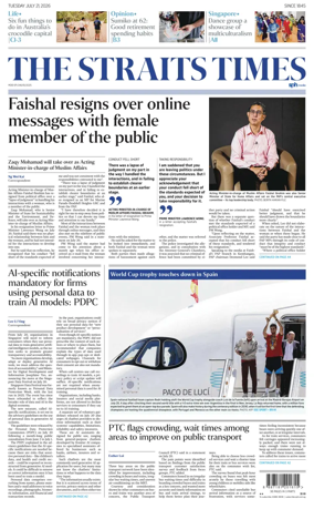 Cover of The Straits Times