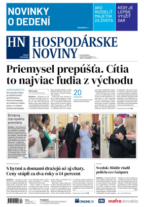 Cover of Hospodarske noviny