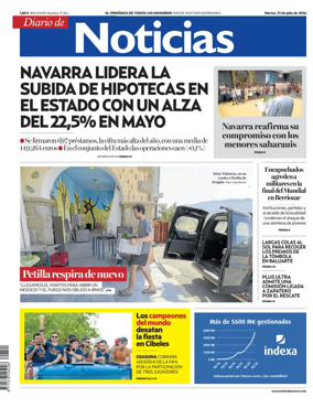Cover of Diario de Noticias (Spain)