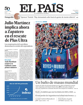 Cover of El Pais Madrid