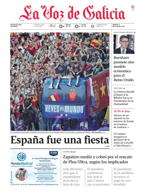 Cover of La Voz de Galicia (Lugo)
