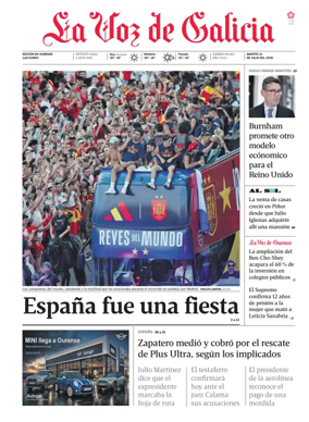 Cover of La Voz de Galicia (Ourense)