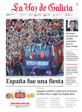 Cover of La Voz de Galicia (Santiago)