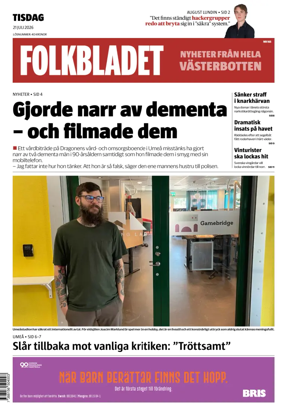 Cover of Folkbladet Vasterbotten