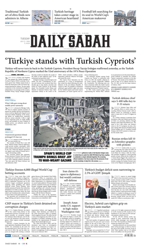 Cover of Daily Sabah (Turkey)