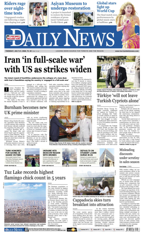 Cover of Hurriyet Daily News & Economic Review