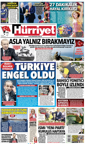 Cover of Hurriyet