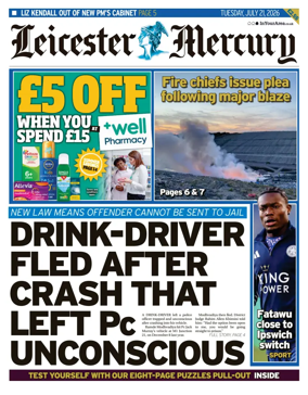 Cover of Leicester Mercury