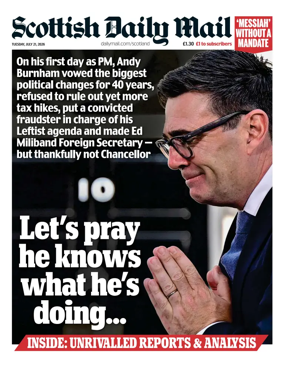 Cover of Scottish Daily Mail