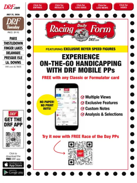 Cover of Daily Racing Form National Digital Edition