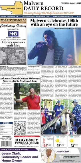 Cover of Malvern Daily Record