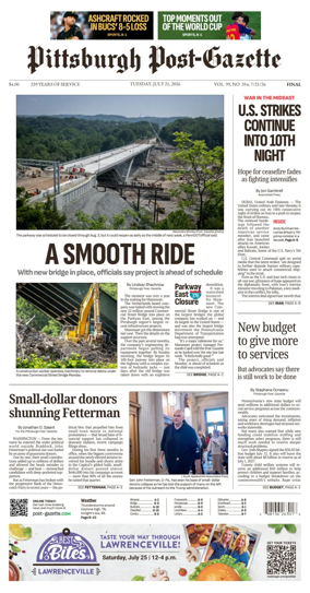 Cover of Pittsburgh Post-Gazette