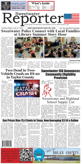 Cover of Sweetwater Reporter