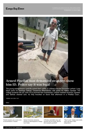 Cover of Tampa Bay Times TFP