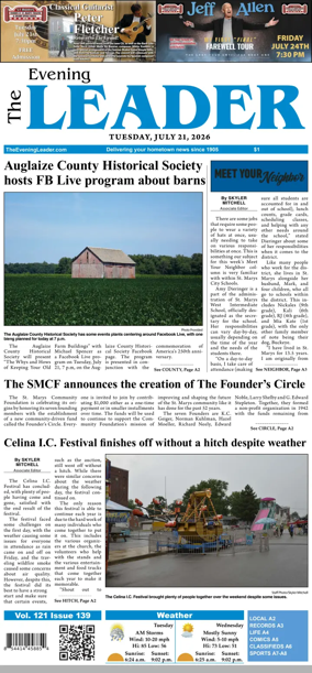 Cover of The Evening Leader