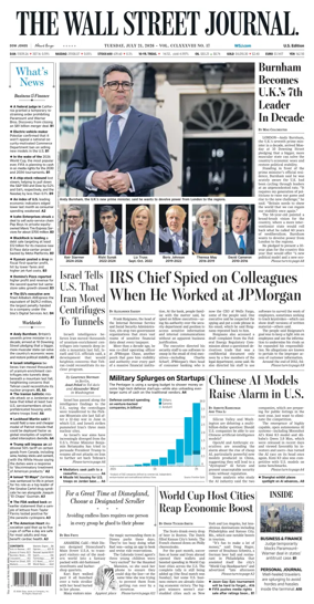 Cover of The Wall Street Journal