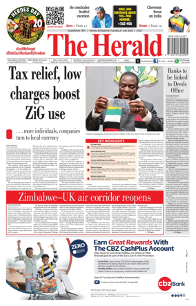 Cover of The Herald (Zimbabwe)