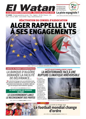 Cover of El Watan (Algeria)