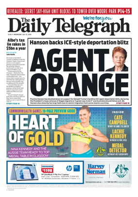 Cover of The Daily Telegraph (Sydney)