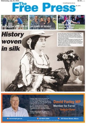 Cover of The Free Press (Corowa)