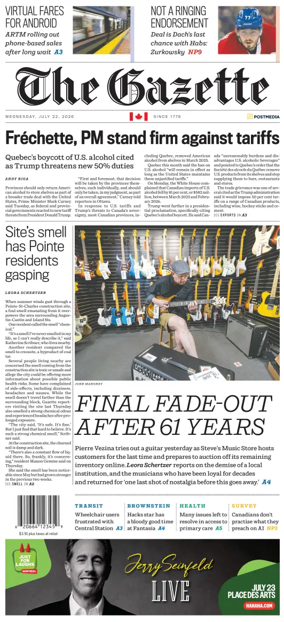 Cover of Montreal Gazette