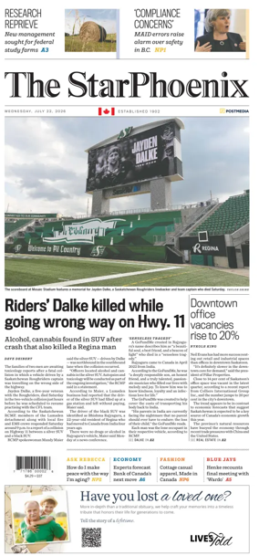 Cover of Saskatoon StarPhoenix