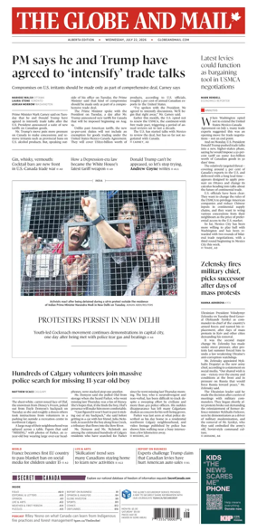 Cover of The Globe and Mail (Alberta Edition)