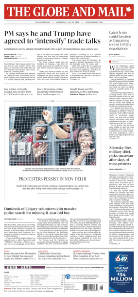 Cover of The Globe and Mail (Ontario Edition)